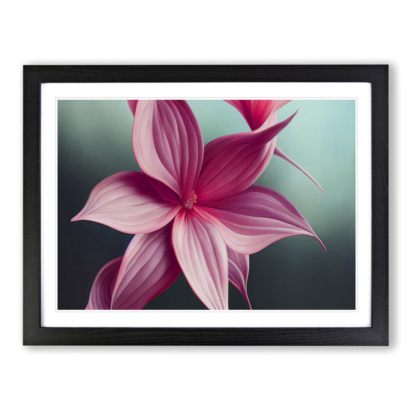 XH1022-9348X Ultimate Modern Flower Art - Single Picture Frame Print, 46cm H x 64cm W x 2cm D, Black Framed