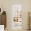 Interior Door Slab with Frame - 10 Lite Clear Glass White MDF Door, Prehung-Style Door Kit with Pre-installed Hinges, Locking Silver Handle Included, No Pre-drilled Holes-125132398-125132402