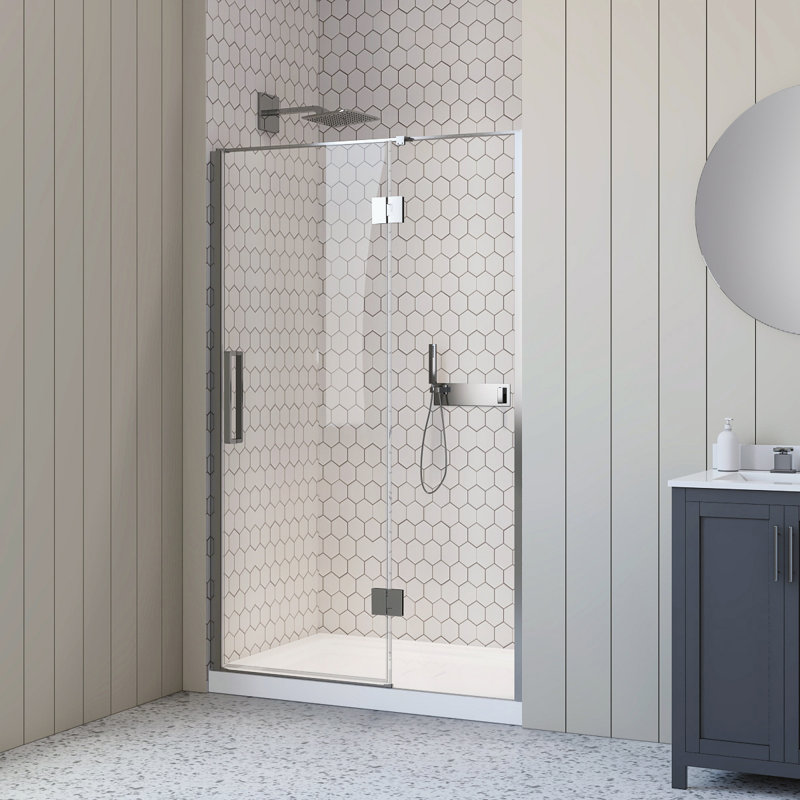 Porte de douche en alcôve Tani L 48 po x l 1,5 po x L 74 po Tani, Chrome