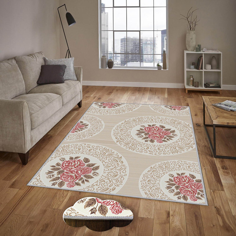 Luxurious 3D Printed Area Carpet, 5.9 x 9.2 Feet | 1% Polyester, .3 in Pile Height, 65 g/m² | Antibacterial & Non-Slip Underside, Machine Washable for Easy Care | Perfect for Living Room, Bedroom, or Office Décor