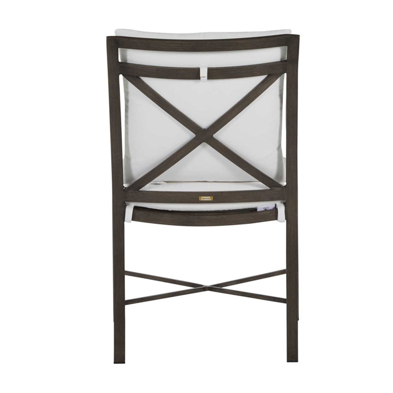 Monaco Patio Dining Armchair with Cushions, Rollo Lace InsideOut® Linen, Welt, Slate Gray