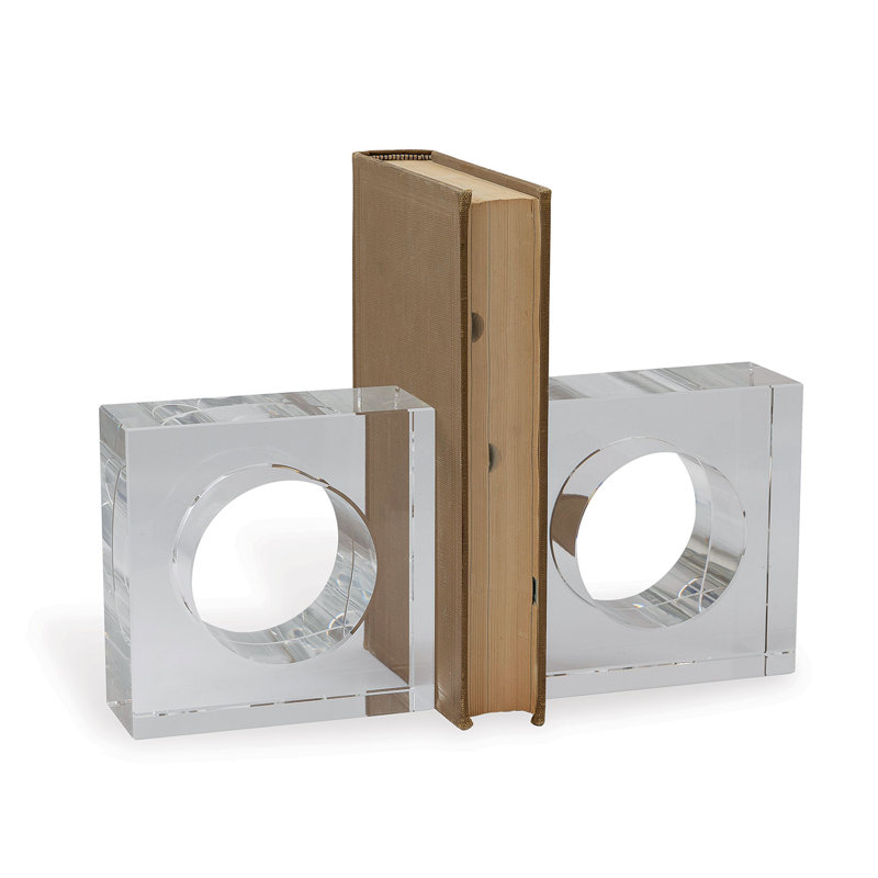Sandy Modern & Contemporary Crystal Non-Skid Bookends