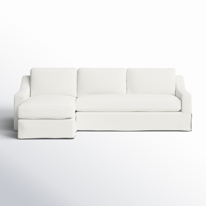 Cranbrook Upholstered L-Shaped Sectional, Bayou Off White Canvas, Left Hand Facing
