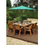 Francis 8 - Person Wood Patio Dining Set with Square Table , Cushions Included-292433751