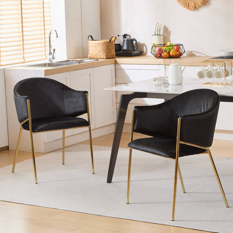 Chaise rembourrée Modern, Noir