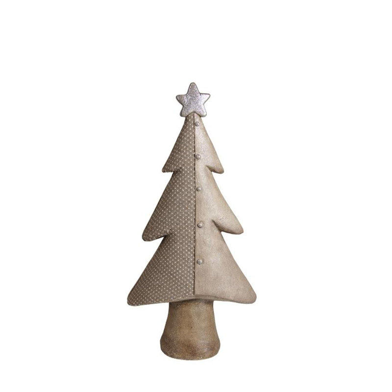 Figurine d'arbre de Noël 24 po brun et argent avec une étoile scintillante
