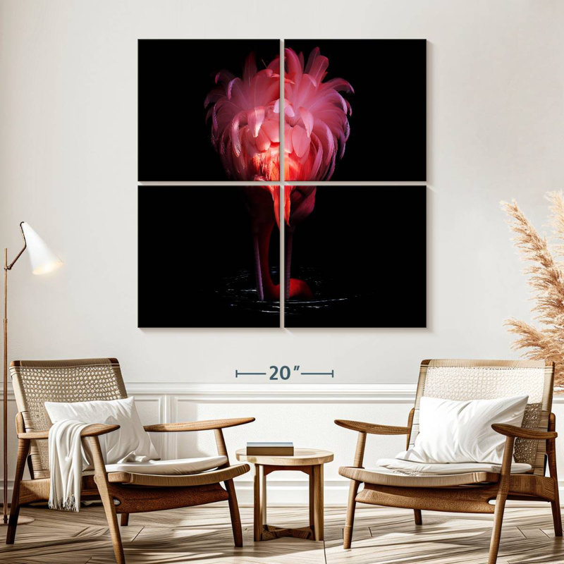 Queue de flamant rose Brampt, H 57 po x l 57 po