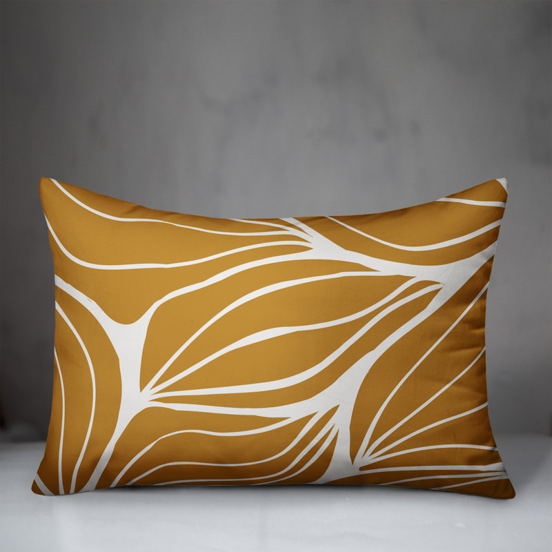 Floral Outdoor Reversible Throw Pillow, Orange/Yellow