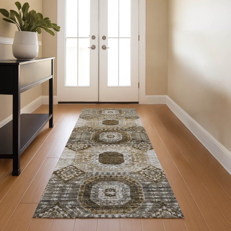 Premium Machine Washable Alaina AMF1926 Panels Rug, Runner 2'3" x 7'6"