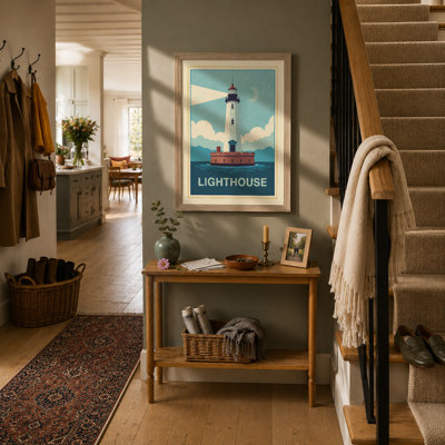 Coastal Lighthouse Vintage - Framed Print