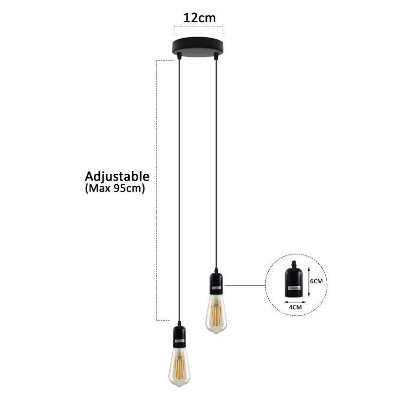 Mathurine - Light Black Cluster Pendant, 2, No