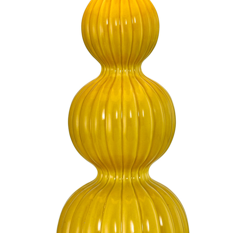 Sabb Ceramic Table Lamps with Linen Shade, Yellow