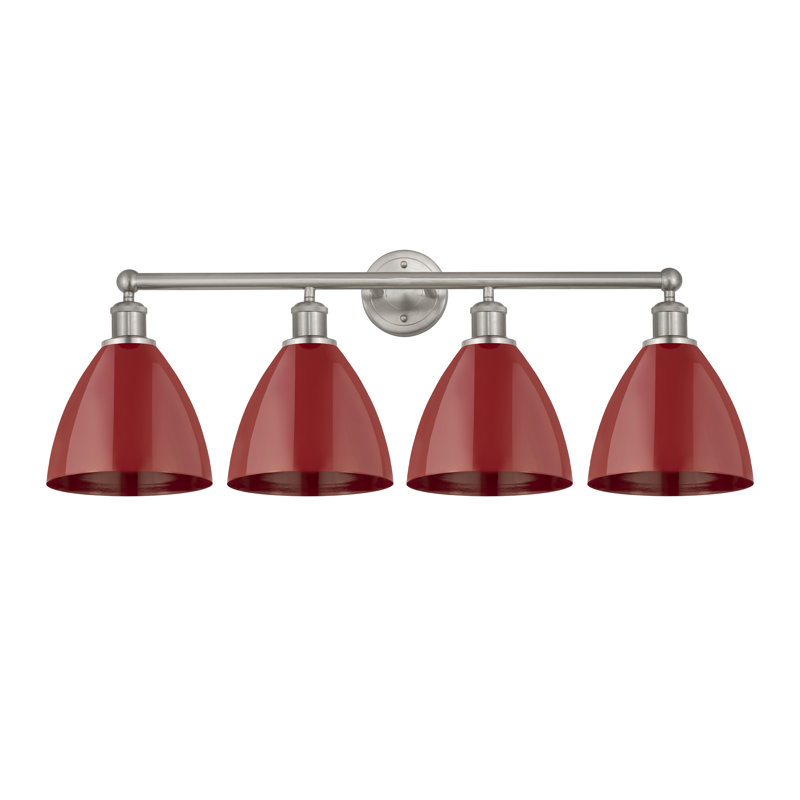 Alquin 4 - Light Dimmable Vanity Light, Red, Brushed Satin Nickel