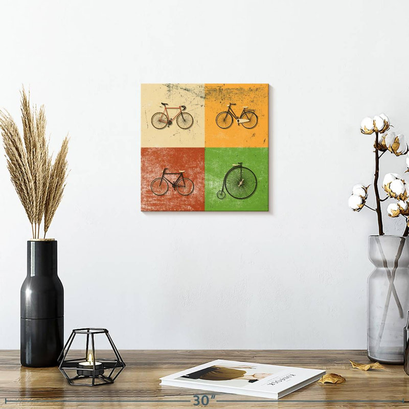 «Vélo Evolution», reproduction sur toile, H 10 po x l 10 po x P 1,25 po