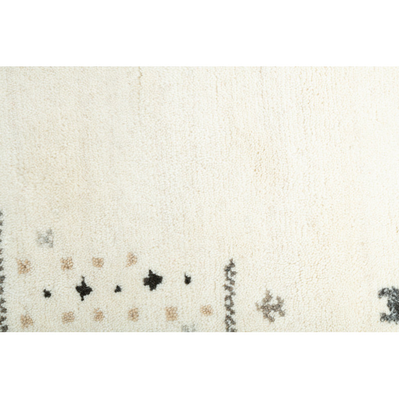 Hand Hooked Wool Beige Rug, Round 150cm