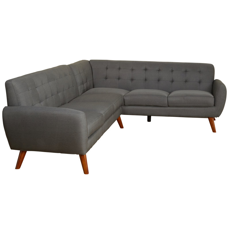 Canapé modulaire faisant face à la droite de 84 po de largeur, 100 % polyester gris