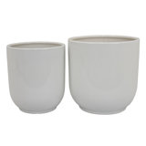 Lyna Accent Planter Set Of 2, Ceramic Smooth Glossy Texture