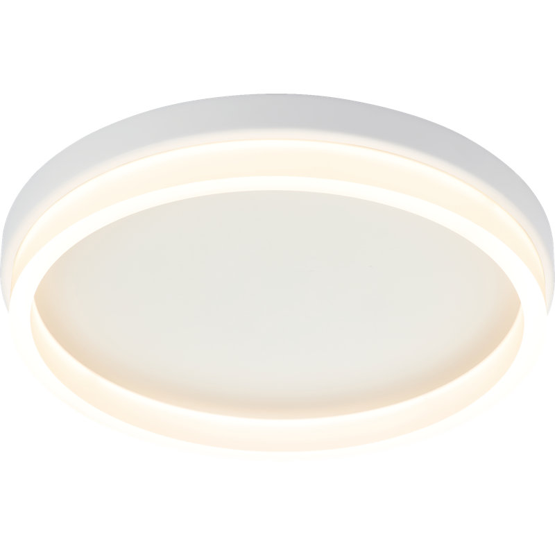 Plafonnier encastré en acrylique Ahsanur, Blanc mat, H 2,8 po x l 14,6 po x P 14,6 po