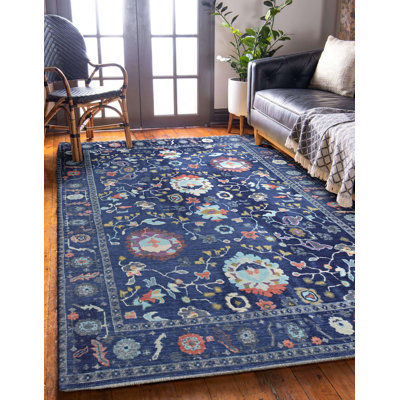 Tapis bleu marine et bleu Farhaad