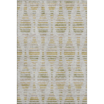 Premium Machine Washable Mayfield AMF2027 Striped Rug