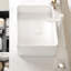 Lavabo vasque de salle de bain en céramique blanche de 20 pouces sans armoire, durable et lavabo, trou de robinet de 1,38 pouce, drain extensible avec couvercle de trou, lavabo scandinave avec durabilité à long terme, moderne