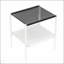 Ensemble de 3 tables basses modernes en verre trempé avec rangement en panneau de fibres à densité moyenne pour le salon-1358924361