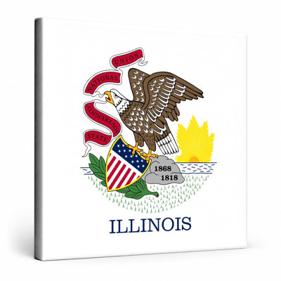 Impression sur toile «Illinois State Flag - Officielle State Seal»