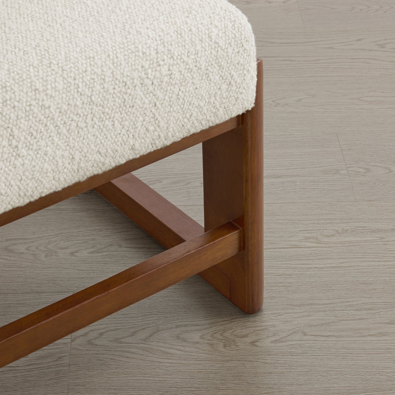 Upholstered Solid Wood Dining Chair (Set of 2), Pearl-Walnut
