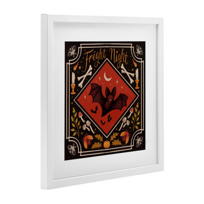 «Fright Night Bat & Botanicals», reproduction encadrée sous verre, conception de Janelle Penner