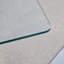 Table basse en panneau de fibres à densité moyenne, plateau en verre de style contemporain avec base blanche