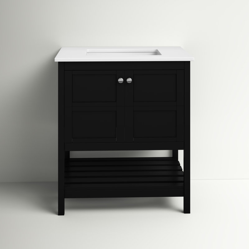 Ensemble de meuble-lavabo simple 30 po Krish, Noir