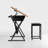 Yumisani Drawing Table with Stool Table Top Adjustable Angle with 2 Drawers Drawing Square Table-973831557