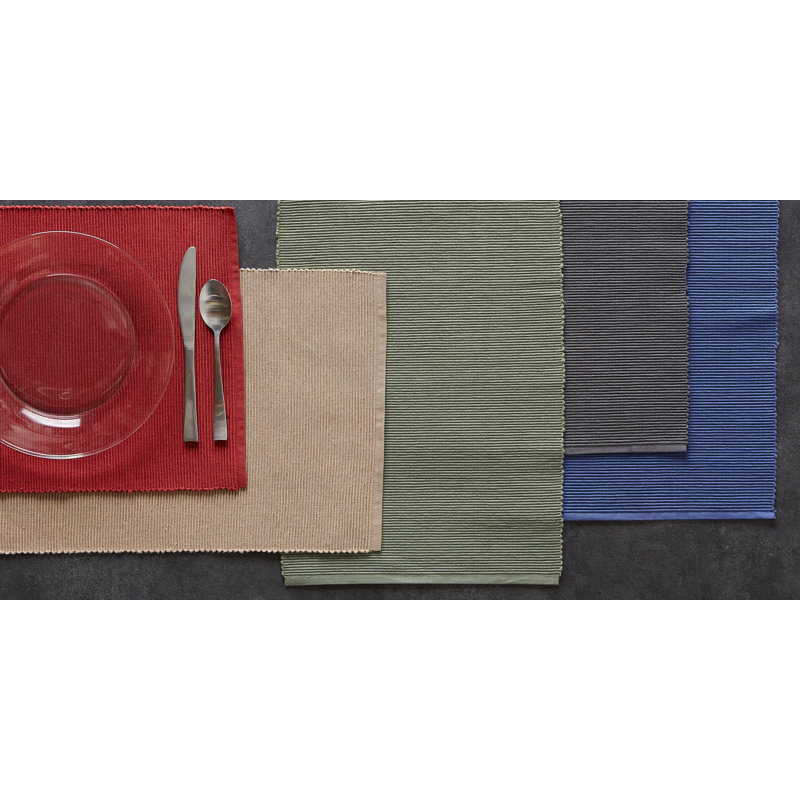 Ensemble de napperons en coton 6 pièces Aban Spice, Gris minéral