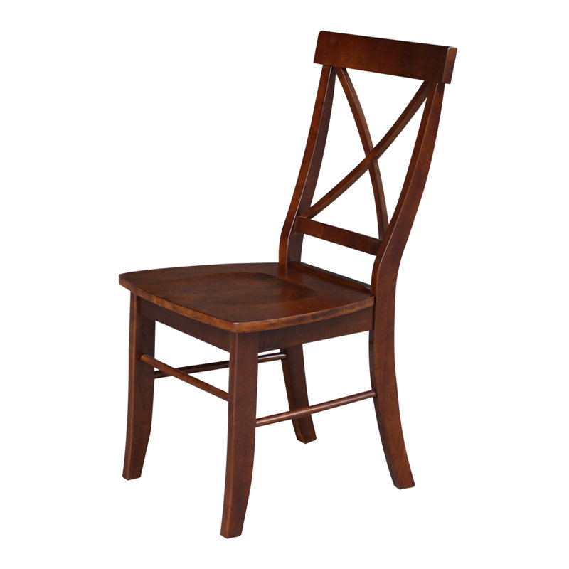 Bellmead Solid Wood Cross Back Side Chair, Espresso