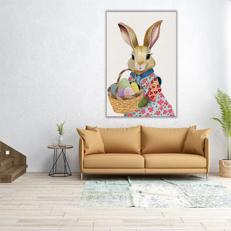 Pâques Bun Bun I - reproduction d'art sur toile, H 48 po x l 32 po
