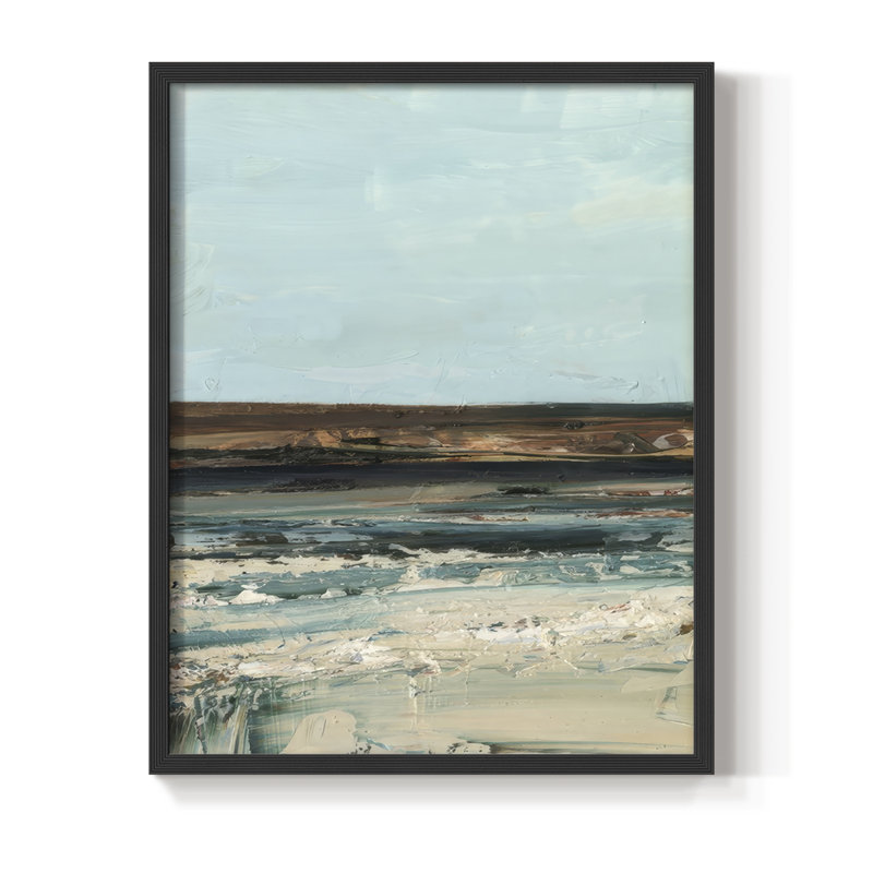 Rich Coastline I, reproduction encadrée - bois massif, H 21 po x l 17 po, Noir, noir, noir, noir