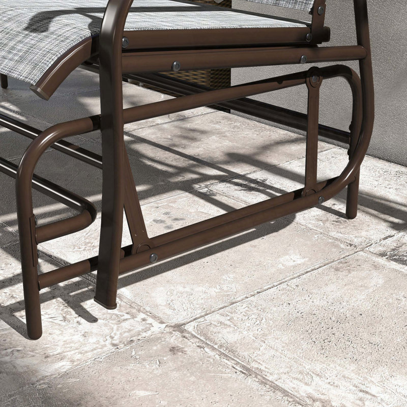 Banc oscillant d'extérieur pour 2 personnes avec table Outsunny