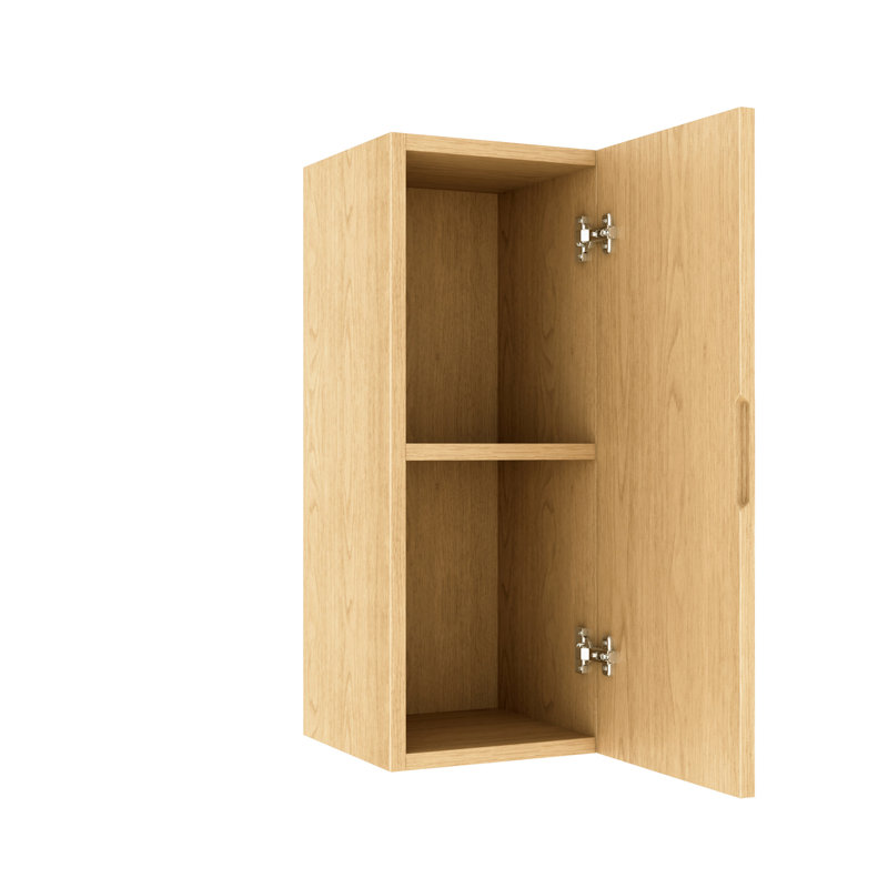 Bathroom Wall Cabinet In Oak, 12" Mounted, And Functional With Door Shelf For Beauty Oak Vanity Side Shelf, , Attractive