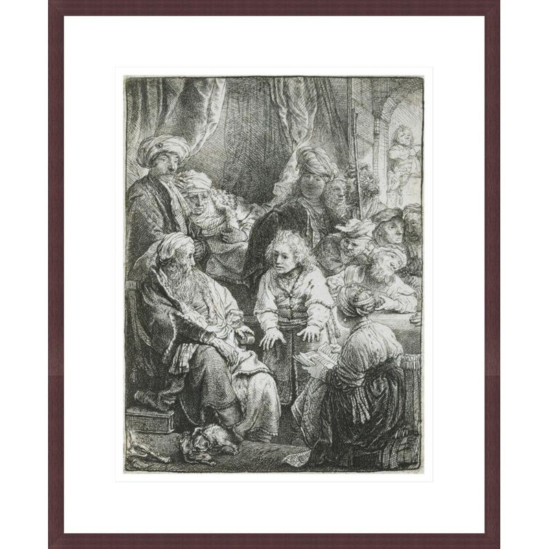«Joseph Telling His Dreams» par Rembrandt van Rijn - Estampe numérique encadrée, H 21,55 po x l 17,75 po