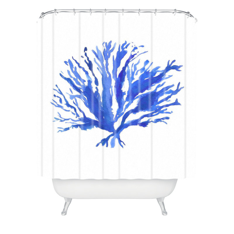 Rideau de douche simple sea corail par laura trevey