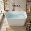 Baignoire de trempage autoportante en acrylique de 49 po, bain de trempage japonais de forme carrée, conception à asseoir avec trop-plein chromé et bonde pour livraison express