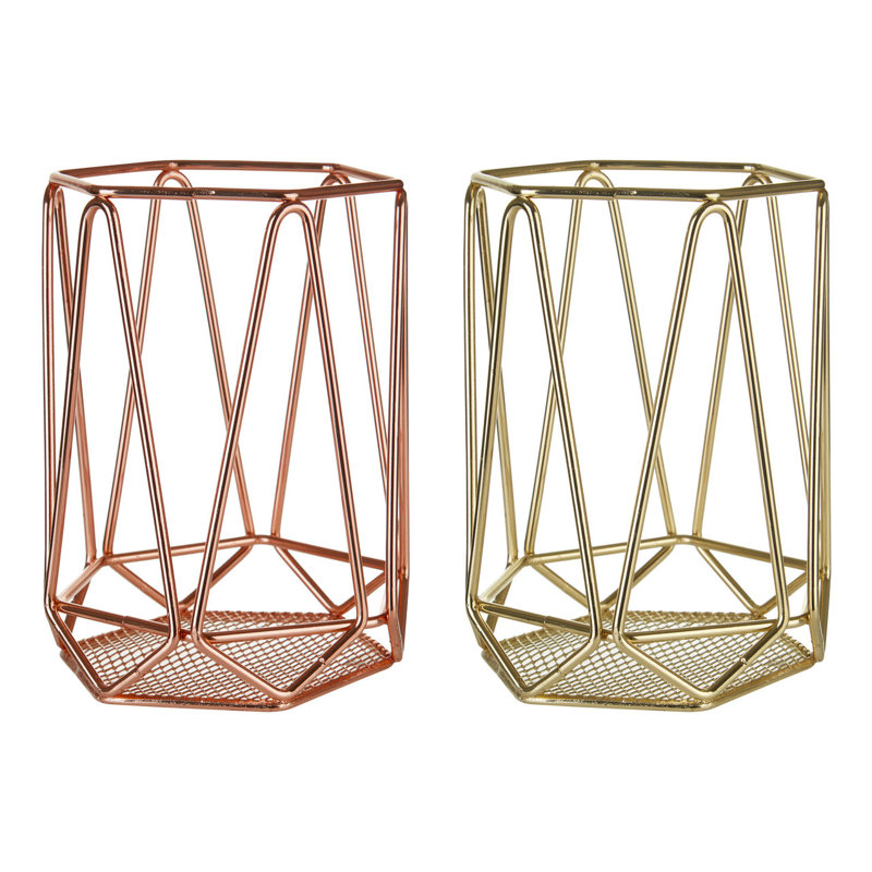 Metal Utensil Crock, Gold