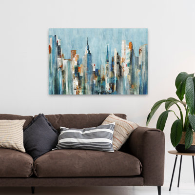 Channel I, art abstrait moderne bleu, peinture