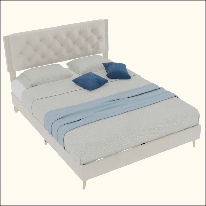 Lit en suède doux - robuste, confortable et esthétiquement agréable pour une chambre principale paisible