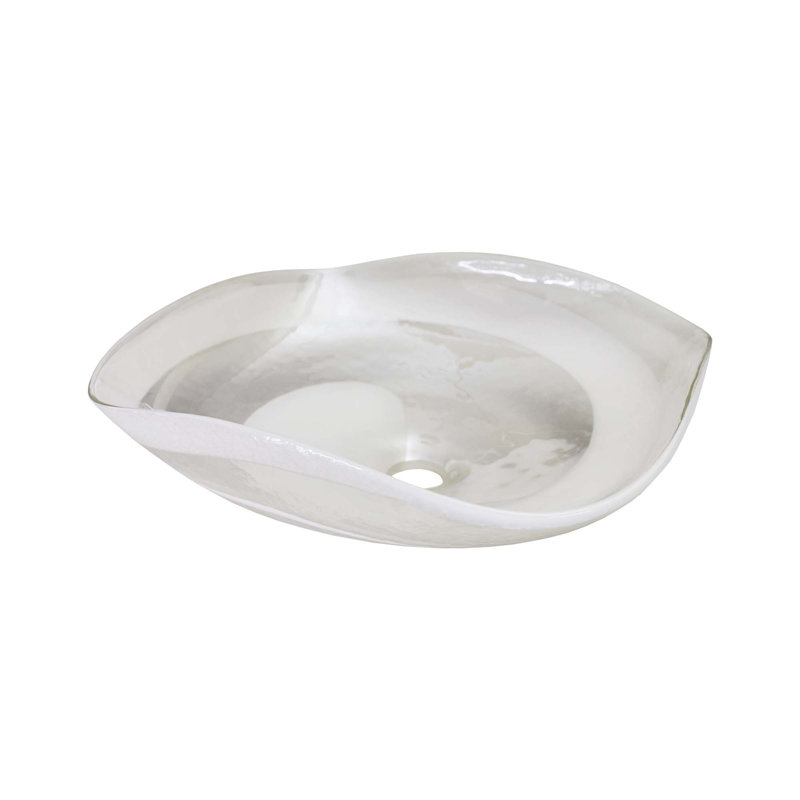 Murano Glass Specialty Vessel Bathroom Sink, Seaspray