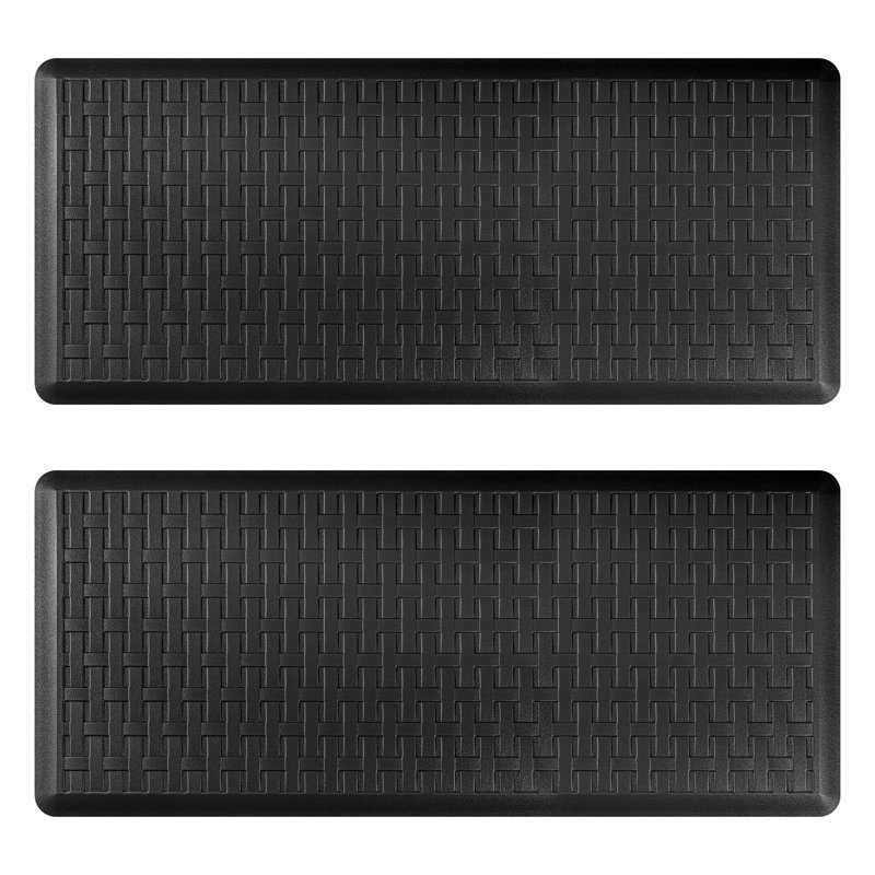 Tapis de cuisine imperméable, Rectangle 1 pi 5 po x 3 pi 3 po, Noir