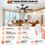 Ventilateur de plafond intelligent d'intérieur / extérieur de 60 pouces avec lumière DEL à intensité variable, moteur à courant continu réversible à 6 vitesses et télécommande