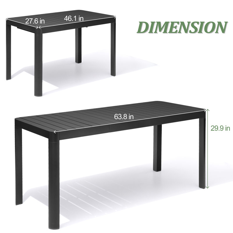 Warran 6 - Person Aluminum Rectangular Extendable Outdoor Dining Set with Cushion (Set of 7), Gray