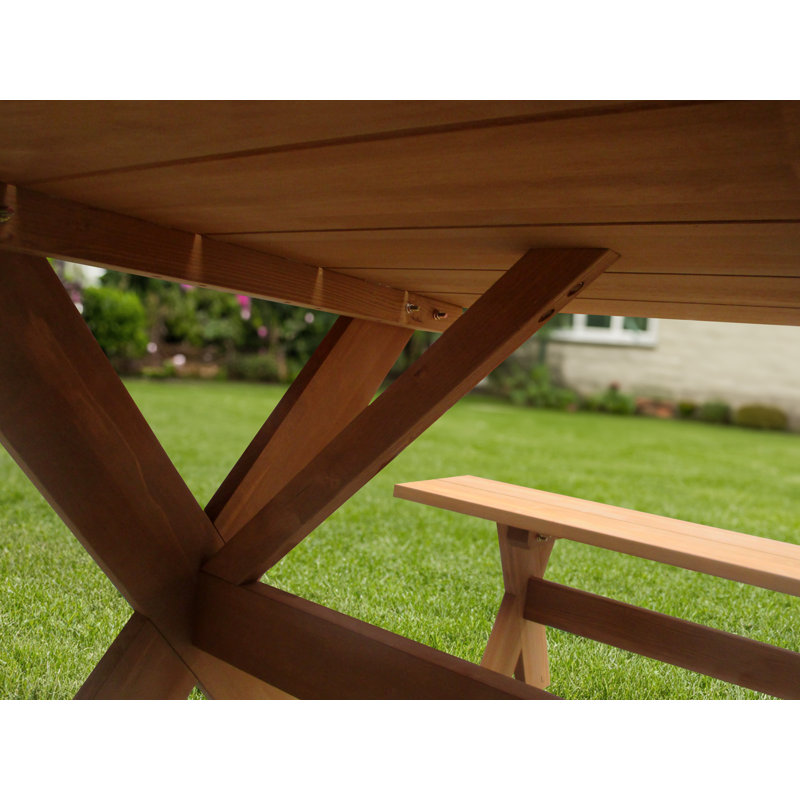 Shilap 8 - Person Wood Patio Dining Set with Rectangular Table
