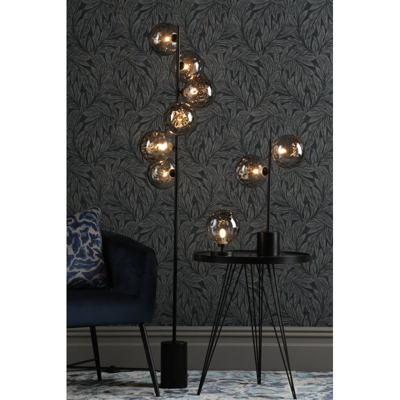 Metal Table Lamp Lamp, Matt Black, Smoke